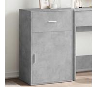 Yisssmeng Credenza grigio cemento, 56,5 x 39 x 90 cm, in legno resistente, con cassetto e 2 scomparti, design moderno per soggiorno, camera da letto, corridoio