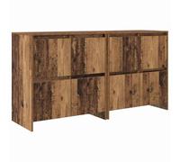 Yisssmeng Credenza in legno antico, 70 x 41 x 75 cm, in legno massiccio, moderna, con 8 ante, robusta e durevole, per soggiorno, corridoio, camera da letto, set da 2
