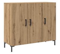 Yisssmeng Credenza in legno di quercia artisan, 90 x 34 x 80 cm, moderna cassettiera con spazio di archiviazione, altezza salvaspazio per soggiorno, camera da letto e ufficio
