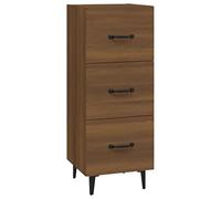 Yisssmeng Credenza marrone effetto rovere 34,5 x 34 x 90 cm, in legno e ferro, moderna e compatta con cassetti per corridoio, soggiorno e camera da letto utilizzabile tutto l'anno