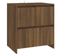 Yisssmeng Credenza marrone rovere 70 x 41 x 75 cm, materiale in legno con 4 ante, design moderno e piattaforma decorativa per soggiorno, corridoio, camera da letto