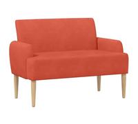 Yisssmeng Divano a 2 posti con chiusura a bottoni, moderno Loveseat in tessuto a coste, colore rosso-arancione, piccolo divano imbottito, 116 x 67 x 81 cm, per soggiorno e camera da letto, divano a 2