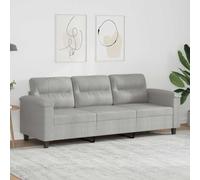 Yisssmeng Divano a 3 posti, grigio chiaro, 210 × 77 × 80 cm, in microfibra, struttura in metallo, superficie 180 cm, divano letto, soggiorno camera degli ospiti