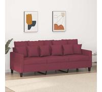 Yisssmeng Divano a 3 posti, rosso vinaccia, 198 x 77 x 80 cm, in tessuto resistente con struttura in metallo, salvaspazio, design moderno, per piccoli salotti, ufficio, corridoio e camera da letto