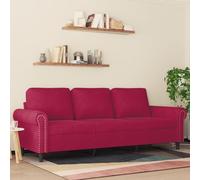 Yisssmeng Divano a 3 posti, rosso vino, 212 cm, in velluto, con struttura in metallo, design moderno, comoda imbottitura per soggiorno, camera da letto, ufficio