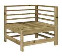 Yisssmeng Divano angolare da giardino in legno di pino impregnato, modulare per terrazza e giardino, divano angolare in legno massello, design a doghe, 63,5 x 63,5 x 60 cm