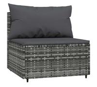 Yisssmeng Divano centrale da giardino con cuscino, in polyrattan, grigio | Espandi il tuo salotto all'aperto in modo flessibile sul balcone o sulla terrazza con questo modulo di seduta resistente alle