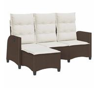 Yisssmeng Divano da giardino a forma di L, in polyrattan, marrone, con | Schienale regolabile e imbottitura spessa per il massimo relax sulla terrazza o all'aperto.