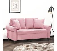 Yisssmeng Divano in velluto a 2 posti, 152 x 77 x 80 cm, con cuscino decorativo, moderno divano a due posti, struttura in metallo, robusto divano letto per soggiorno, camera da letto e ufficio