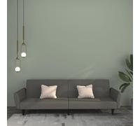 Yisssmeng Divano letto 2 posti grigio scuro velluto 220 x 84,5 x 69 cm pieghevole a due posti con funzione sdraiata per soggiorno, camera degli ospiti, ufficio