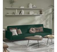 Yisssmeng Divano letto 2 posti in velluto verde scuro 220 cm divano letto pieghevole con struttura in legno per soggiorno, camera degli ospiti, ufficio