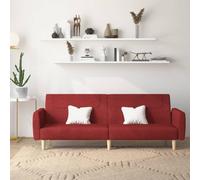Yisssmeng Divano letto a 2 posti, in tessuto rosso vinaccia, 220 x 84,5 x 69 cm, allungabile al letto 100 cm, pieghevole con struttura in legno per soggiorno, camera degli ospiti, appartamento