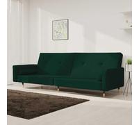 Yisssmeng Divano letto a 2 posti, in velluto verde scuro, 220 x 84 x 69 cm, con 2 cuscini, divano pieghevole con funzione letto, design moderno per soggiorno, studio, ufficio, camera da letto e camera