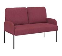 Yisssmeng Divano moderno rosso vino, larghezza seduta 110 cm, comodo divano imbottito a 2 posti, con cuscino a bullone e gambe in metallo, elegante divano per soggiorno e piccoli spazi, struttura in