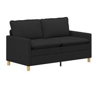 Yisssmeng Divano nero a 2 posti, moderno, in tessuto, con robusto telaio in metallo e imbottitura in schiuma, 156 x 81 x 87,5 cm, comodo divano imbottito per soggiorno e ufficio