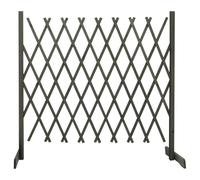 Yisssmeng Expandable Garden Fence 180 x 100 cm Solid Pine Lattice Panel with Waterbased Grey Stain Privacy Screen Trellis for Outdoor Patio Balcony Flower Bed