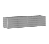 Yisssmeng Fioriera grigio chiaro, 320 x 80 x 75 cm, in acciaio e plastica, moderna aiuola rialzata per giardino e terrazza, stabile fioriera XL, robusta aiuola per fiori e piante