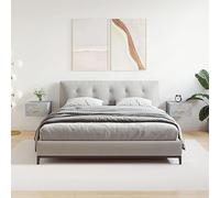 Yisssmeng Floating Nightstand Set di 2, Concrete Gray, 35 x 35 x 20 cm, montaggio a parete, durevole, per feste, design minimalista, spazio per la camera da letto