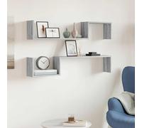 Yisssmeng Floating Shelf Set di 2 mensole galleggianti 100 x 15 x 20 cm, grigio Sonoma in legno con montaggio nascosto per soggiorno, camera da letto, cucina, corridoio