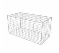 Yisssmeng Gabion Basket 100 x 50 x 50 cm Silver Galvanized Steel Wire Garden Fence Stone Cage for Outdoor Privacy Screen Retaining Wall DIY Gabion Wall for Yard Patio Landscape