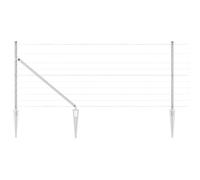 Yisssmeng Galvanized Steel Garden Fence 50 x 1 m Modern Rectangular Panel Kit with 52 Spike Posts for Outdoor Privacy Border Pet Barrier for Yard Patio Lawn