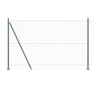 Yisssmeng Green Garden Fence 1,5 x 10 m Steel PVC Euro Panel Kit with Posts Wire & Accessories Modern Design Robusto Weather-Ready for Yard Patio Pet Barrier