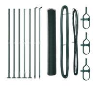 Yisssmeng Green Garden Fence 10 x 0,8 m 13 mm Mesh Steel PVC Border Panel Kit with 5 Concrete Posts Weather-Resistant Outdoor Barrier for Yard Patio Lawn Pet Safety