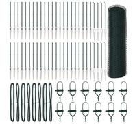 Yisssmeng Green Garden Fence 100 x 0,6 m con 52 pike posts, Steel & PVC Mesh 13 mm, resistente alle intemperie Outdoor Barrier for Dog, Pet, Flower Bed, Privacy Screen, Easy Assembly for Yard, Patio