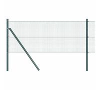 Yisssmeng Green Garden Fence 100 x 0,8 m Steel PVC Mesh 19 mm Openings 52 Posts Modern Design Robusto Outdoor Barrier for Yard Patio Dog Play Area