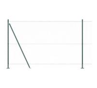 Yisssmeng Green Garden Fence 100 x 1,4 m with 25 mm Mesh Steel & PVC panel 44 Concrete Posts Modern Durable Outdoor Barrier for Yard Lawn Pet Safety