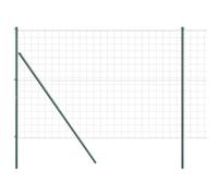 Yisssmeng Green Steel Garden Fence 1,5 x 10 m Kit con Posts & Wire, Modern Outdoor Privacy Barrier for Yard, Patio, Dog Run, Easy Assembly, Weather-Resistant Panels for Lawn, Terrace and Backyard