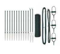 Yisssmeng Green Steel Garden Fence 25 x 0,5 m 25 mm Mesh Panel Set with 13 Spike Posts, Weather-Resistant Outdoor Barrier for Yard, Patio, Dog Play Area, Flower Bed Border