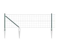 Yisssmeng Green Steel Garden Fence Panel Kit 0,8 x 10 m with Posts Modern Design Robusto Outdoor Border for Yard Patio Pet Barrier