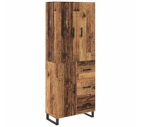 Yisssmeng Highboard 69,5 × 34 × 180 cm, 3 ante, 2 cassetti, legno ingegnerizzato e vetro, ossa di ferro, per soggiorno/camera da letto, corridoio