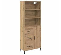 Yisssmeng Highboard Artisan Rovere 69,5 x 34 x 180 cm, design moderno con 3 cassetti e 1 porta, struttura in legno resistente per soggiorno, camera da letto, corridoio