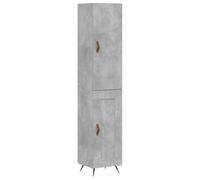 Yisssmeng Highboard grigio cemento, 34,5 x 34 x 180 cm, in legno con piedini in metallo, design moderno, cassettiera con vano portaoggetti, credenza per soggiorno, camera da letto e corridoio