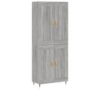Yisssmeng Highboard grigio Sonoma 69,5 x 34 x 180 cm, in legno con piedini in metallo, moderna credenza con ampio spazio per soggiorno, camera da letto e corridoio