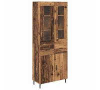 Yisssmeng Highboard legno vecchio 69,5 x 34 x 180 cm, materiale in legno con 2 cassetti, design moderno, robusto e salvaspazio, meraviglioso per soggiorno, camera da letto, corridoio