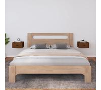 Yisssmeng Honey Brown Pine Floating Bedside Set di 2 sedie da parete rustiche, 40 x 29,5 x 22 cm, in legno Floating Shelf Bedroom & Living Room