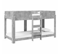 Yisssmeng Letto a castello, 80 x 200 cm, grigio cemento, stabile, in legno, salvaspazio, con rete a doghe, per adolescenti e ospiti, moderno