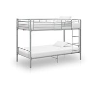 Yisssmeng Letto a castello, 90 x 200 cm, grigio metallo, per bambini, con scala e ringhiera, salvaspazio, per piccole stanze, design moderno e stabilità per camera da letto, camera degli ospiti