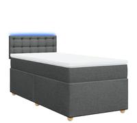 Yisssmeng Letto a molle, 100 x 200 cm, grigio scuro, in tessuto, con molle insacchettate, per illuminazione ambientale, design moderno, camera dei ragazzi, camera degli ospiti, comfort per dormire