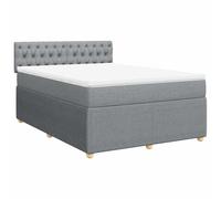 Yisssmeng Letto a molle, 140 x 190 cm, grigio chiaro, con materasso a molle insacchettate e topper in poliestere, robusto, design moderno, per camera da letto, camera dei ragazzi e camera degli ospiti