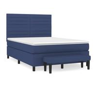 Yisssmeng Letto a molle 140 x 190 cm, tessuto blu con materasso e cuscino, testiera regolabile in altezza, per camera dei ragazzi, ospiti o divano letto per piccoli spazi