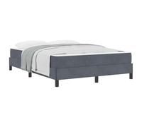 Yisssmeng Letto a molle, 140 x 200 cm, con materasso e rete a doghe, letto imbottito grigio scuro, in tessuto, moderno set completo per camera da letto, portata fino a 280 kg