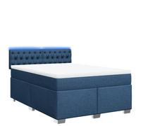 Yisssmeng Letto a molle 160 x 200 cm, blu con materasso a molle insacchettate e illuminazione a LED, poliestere traspirante, design moderno per camera da letto, camera degli ospiti, camera dei ragazzi