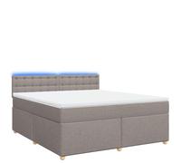 Yisssmeng Letto a molle 180 x 200 cm, colore tortora, design moderno, con illuminazione a LED e coprimaterasso, comodo e durevole, per camera da letto, camera dei ragazzi, camera degli ospiti