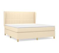Yisssmeng Letto a molle, 180 x 200 cm, con materasso e topper in tessuto resistente, testiera in legno di larice, regolabile in altezza, design moderno per camera da letto, camera degli ospiti