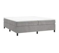 Yisssmeng Letto a molle, 200 x 200 cm, grigio chiaro, velluto con molle insacchettate, set completo, design moderno, per camera da letto, camera degli ospiti, letto familiare
