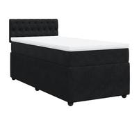 Yisssmeng Letto a molle, 80 x 200 cm, in velluto nero, con molle insacchettate, materasso e cuscino, moderno, letto singolo per gli ospiti, camera dei ragazzi, divano letto per piccoli spazi
